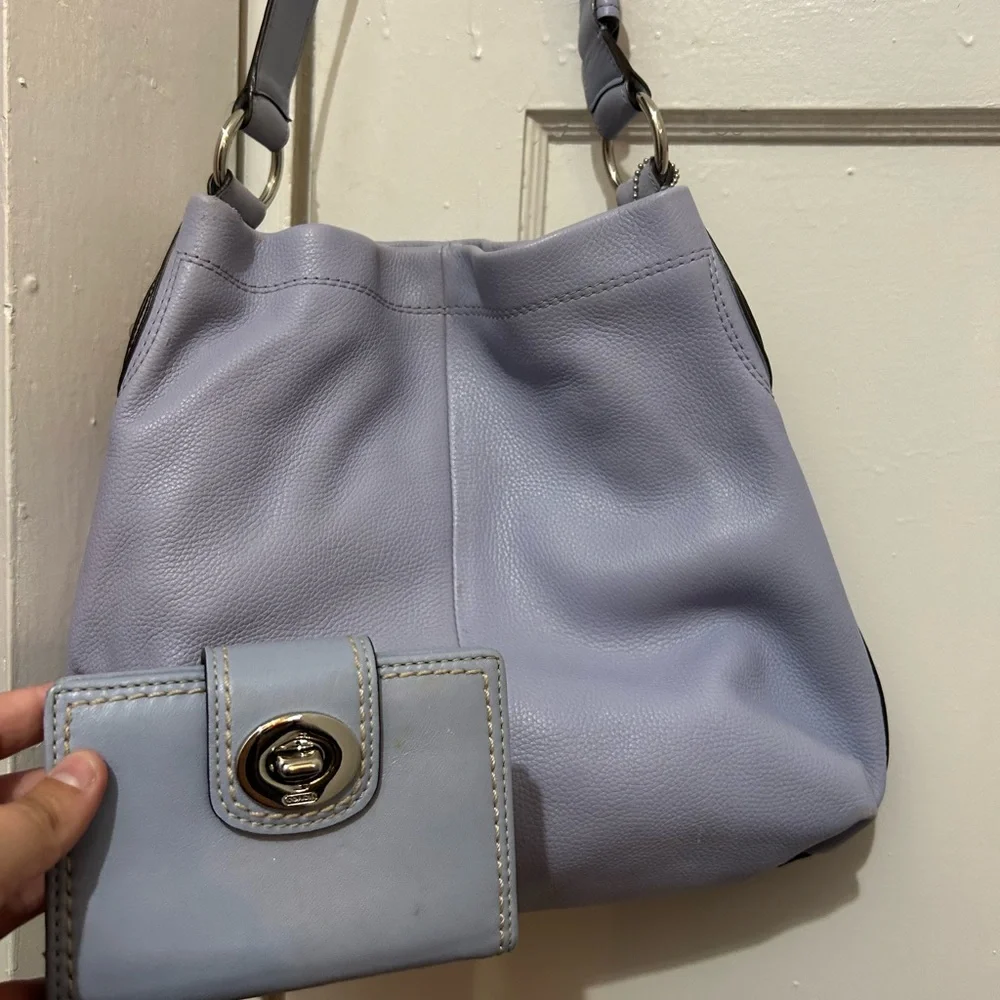 Coach Light Purple Leather Shoulder Bag - Picture 7 of 8